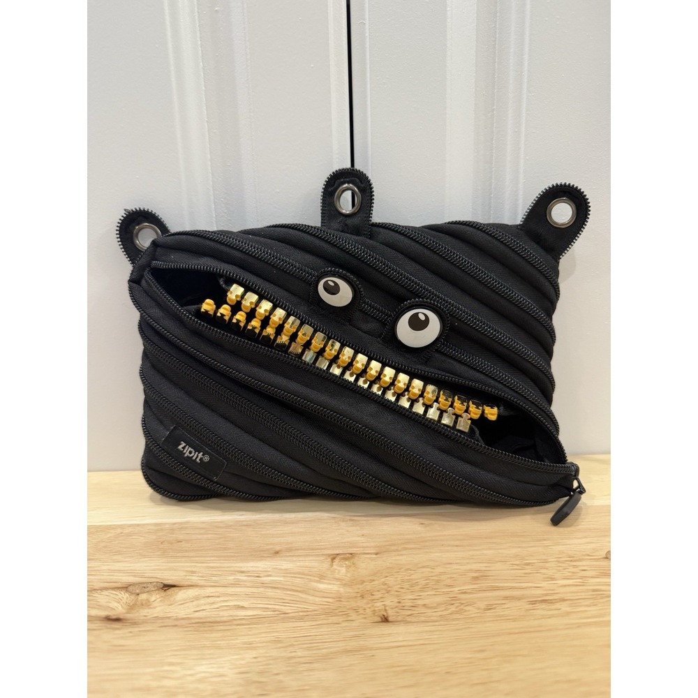 Grillz Zipit Black Monster Binder Pouch Pencil Bag School Pouch